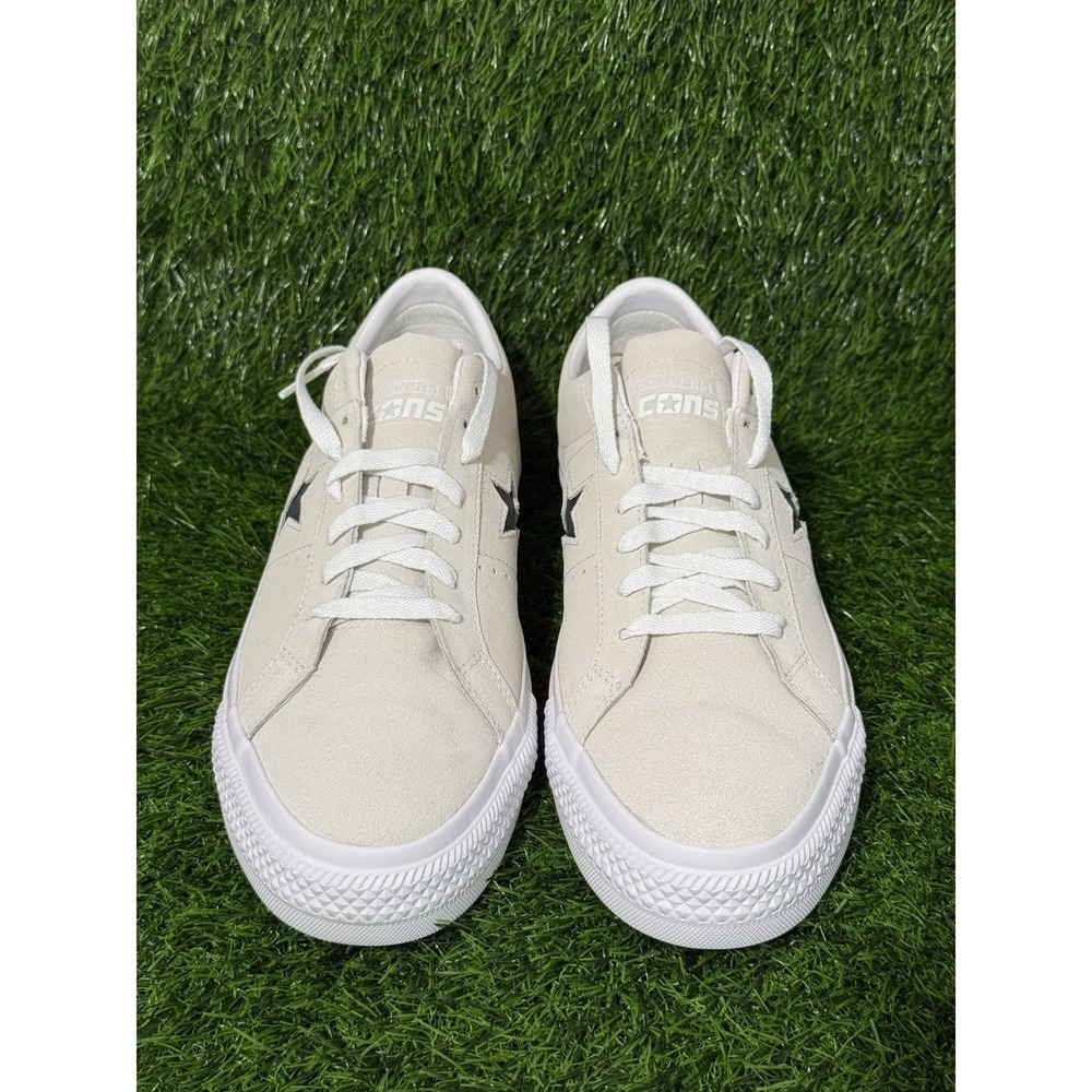 Converse One Star Pro OX Men's 10.5 Suede Egret/White/Black Low Top Sneakers New - Picture 3 of 9